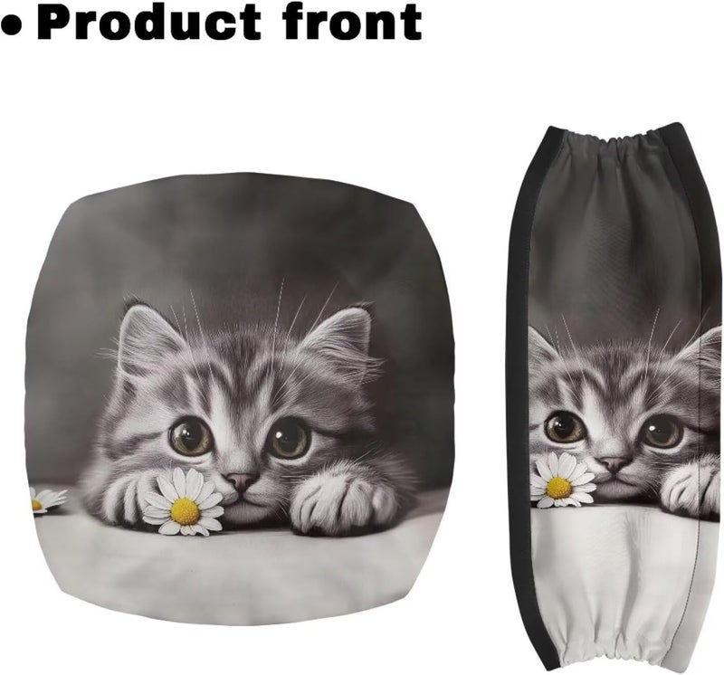 LedBack Cute Cat Rollator Walker Seat and Backrest Covers Gray Rollator Seat Cover Rollator Walker Accessories Walker Covers - Image 2